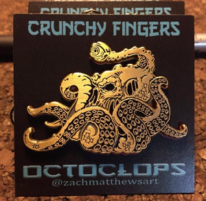 Antique gold Octoclops pin
